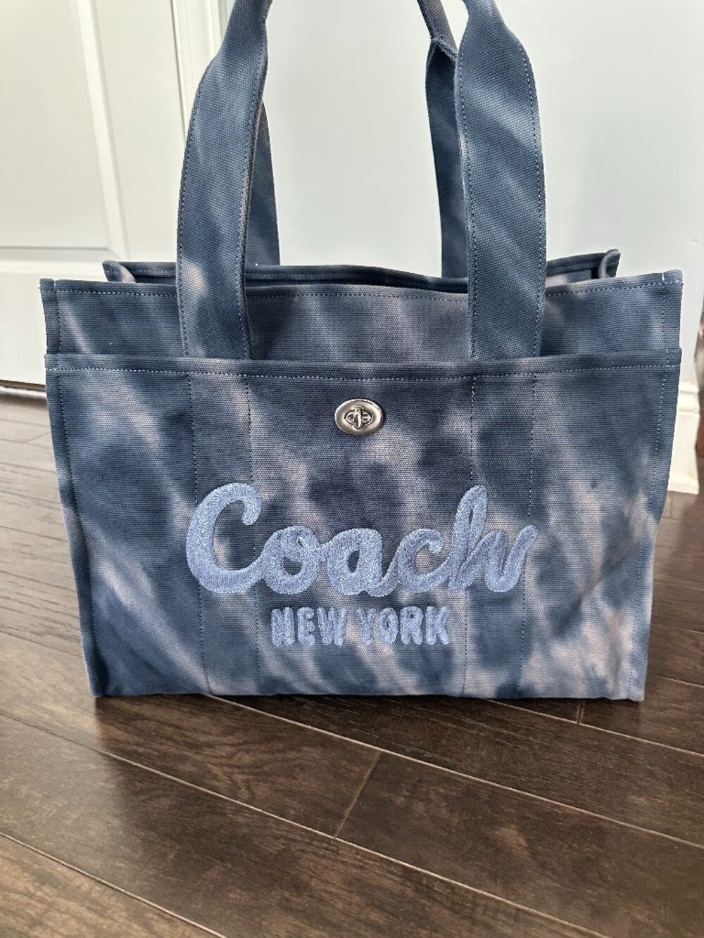 Women's Blue Cargo 40 Tie-Dye Tote Bag Style #C2457-CU080 - Picture 2 of 11